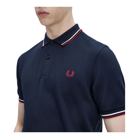 Fred Perry Polo Polo Uomo con doppia riga S P25 - FRED PERRYM3600 - T55 - S - Francavilla Moda
